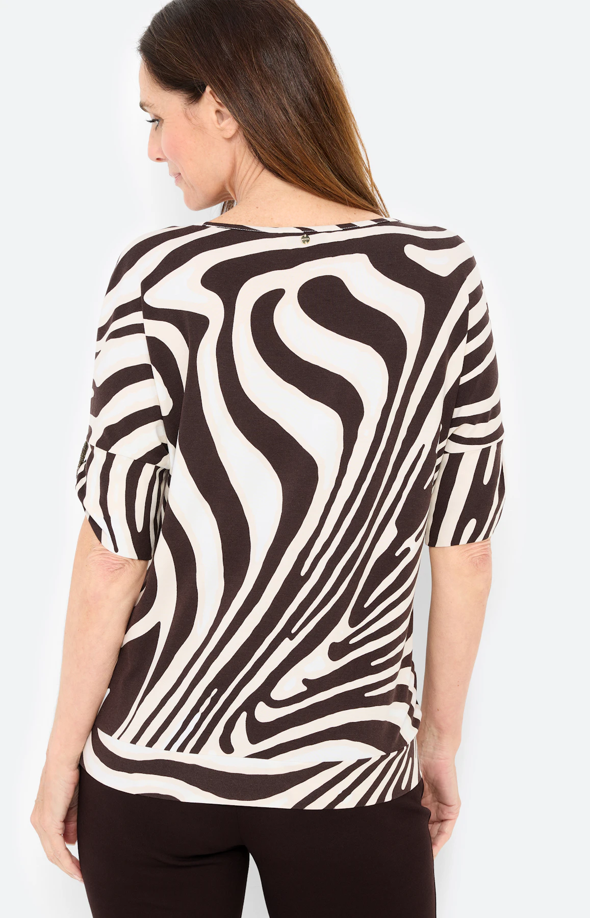T-shirt met zebramotief, bruin