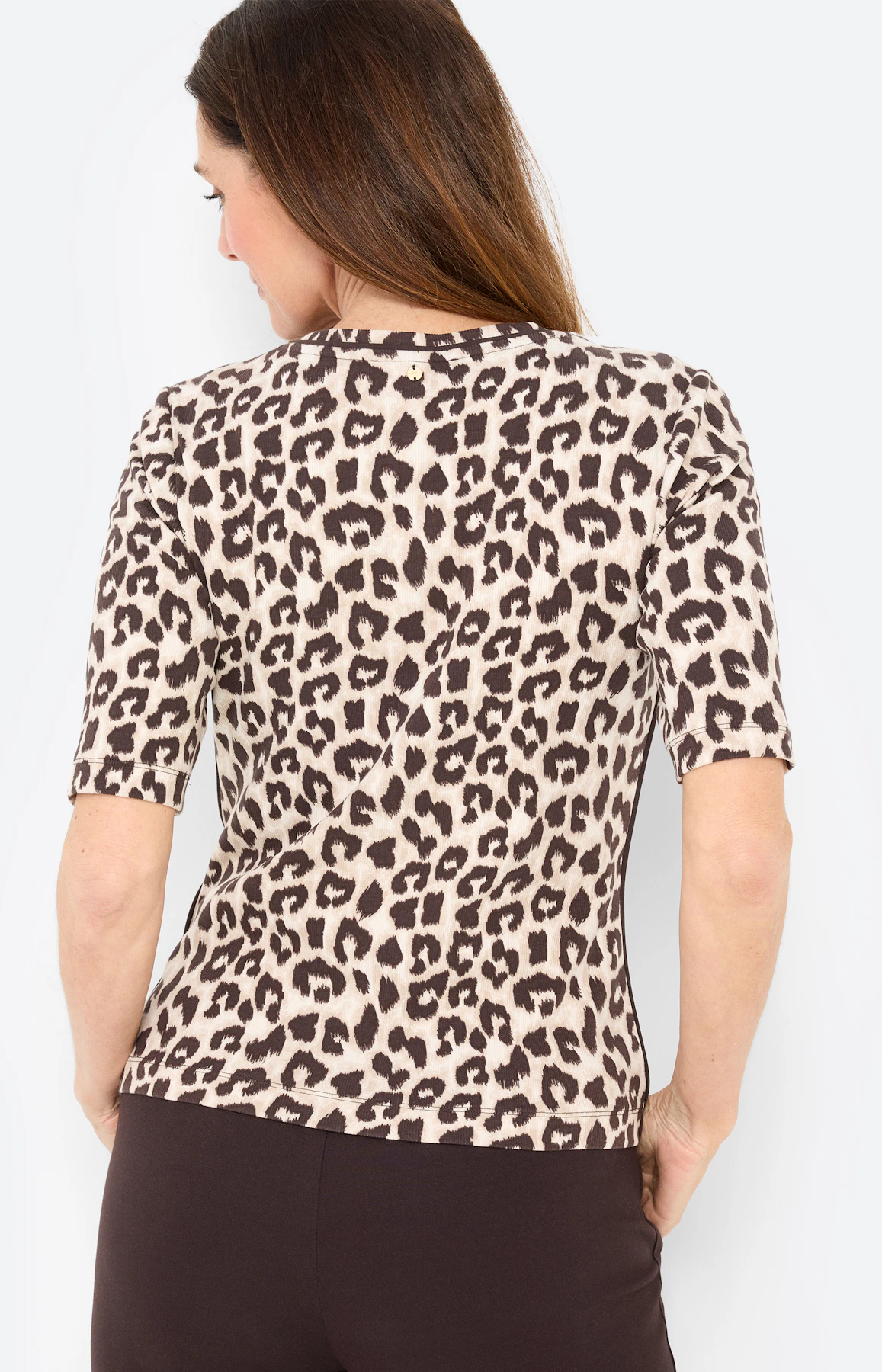 Jersey-Jacke mit Leomuster, braun