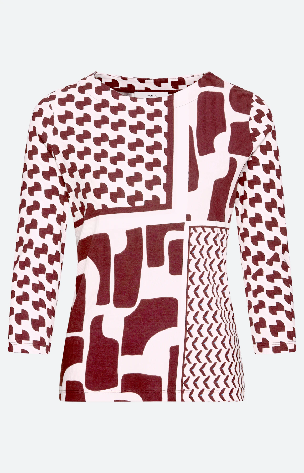 Shirt met patchprint, bordeaux