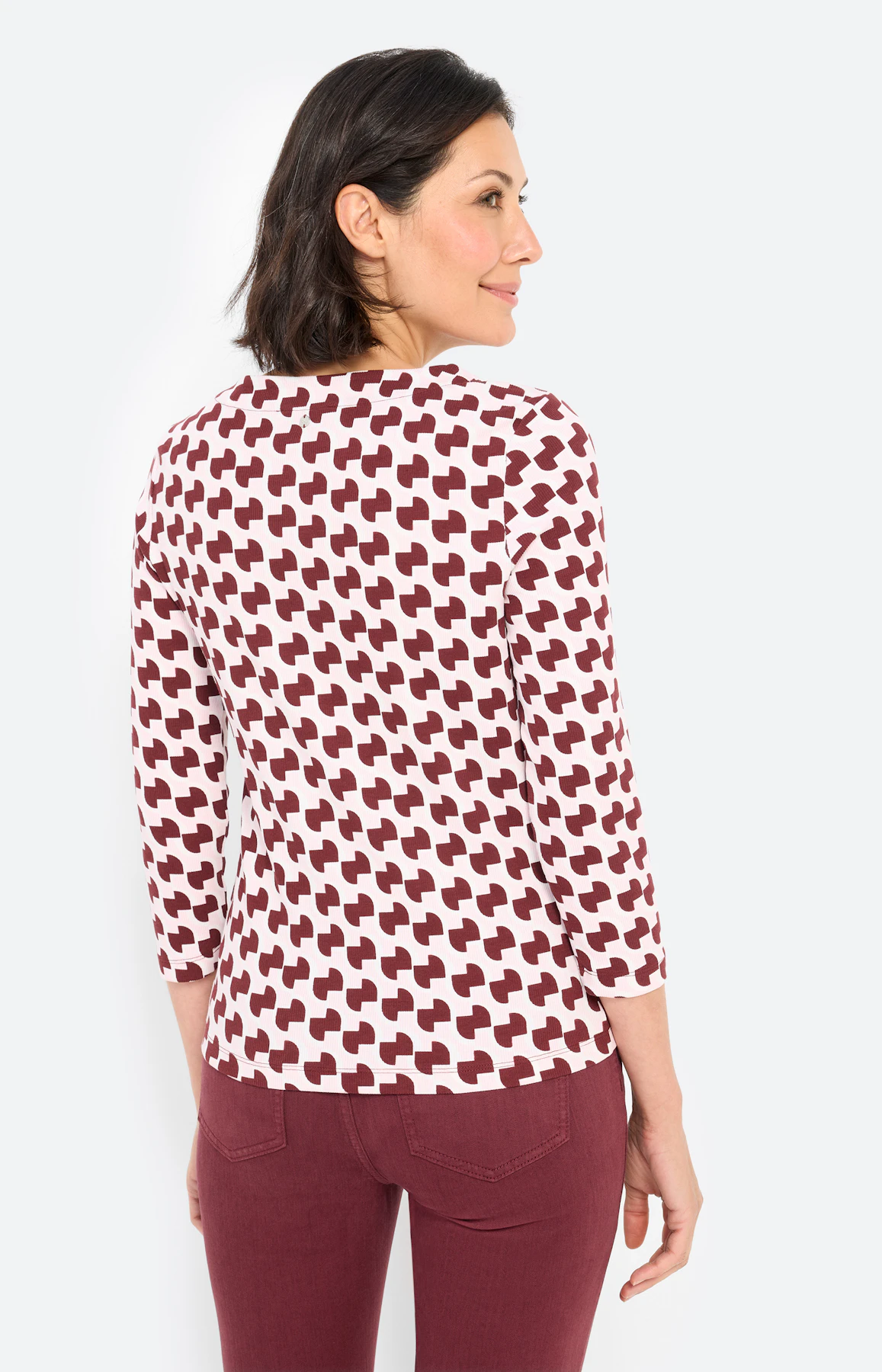 Shirt met patchprint, bordeaux
