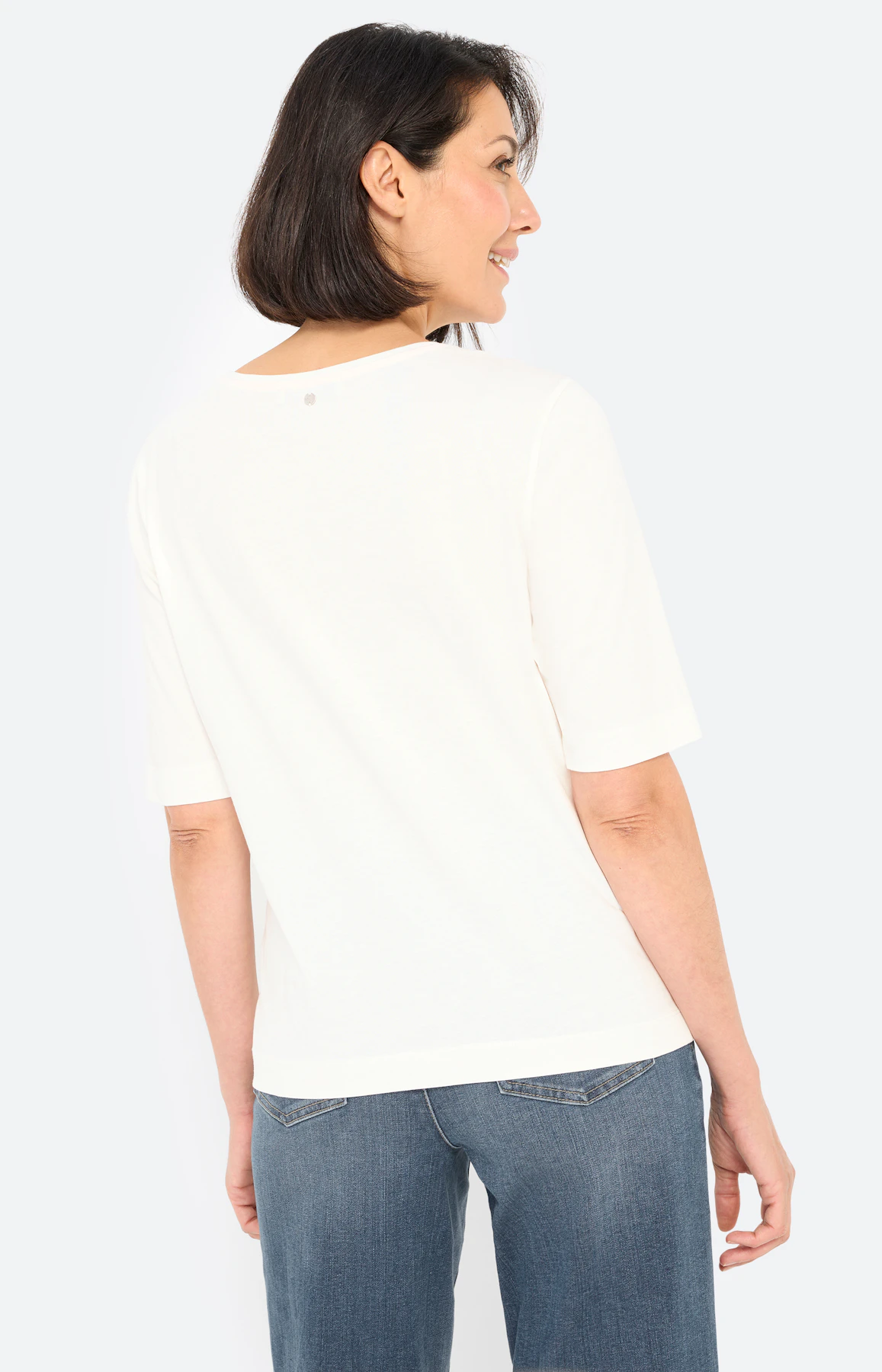 T-shirt met frontprint, wit