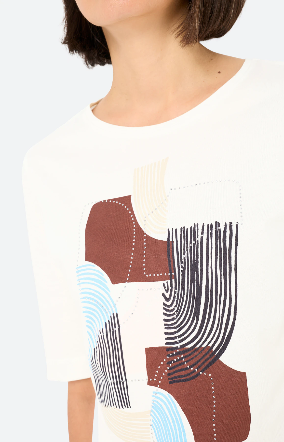 T-shirt met frontprint, wit