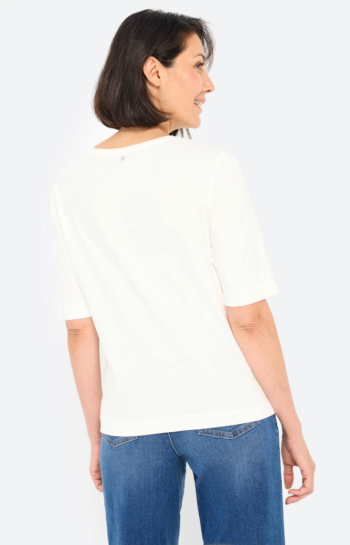 T-shirt met frontprint, wit