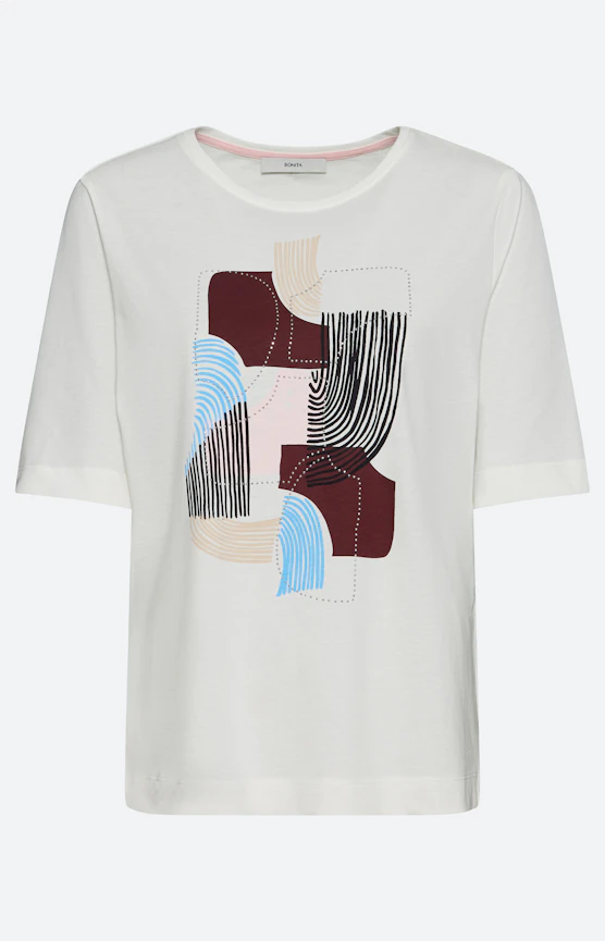 T-Shirt mit Frontprint, weiß