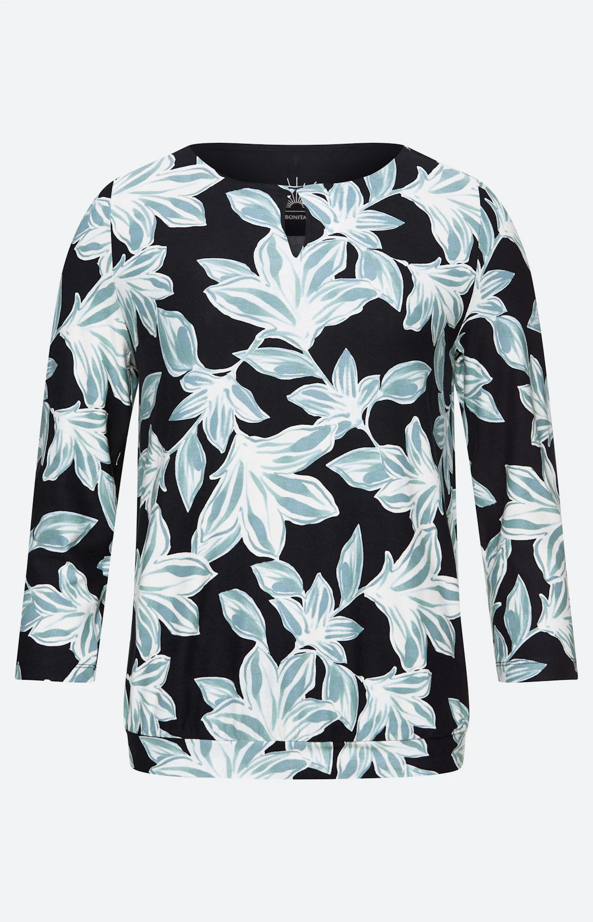 Shirt mit floralem Print, navy