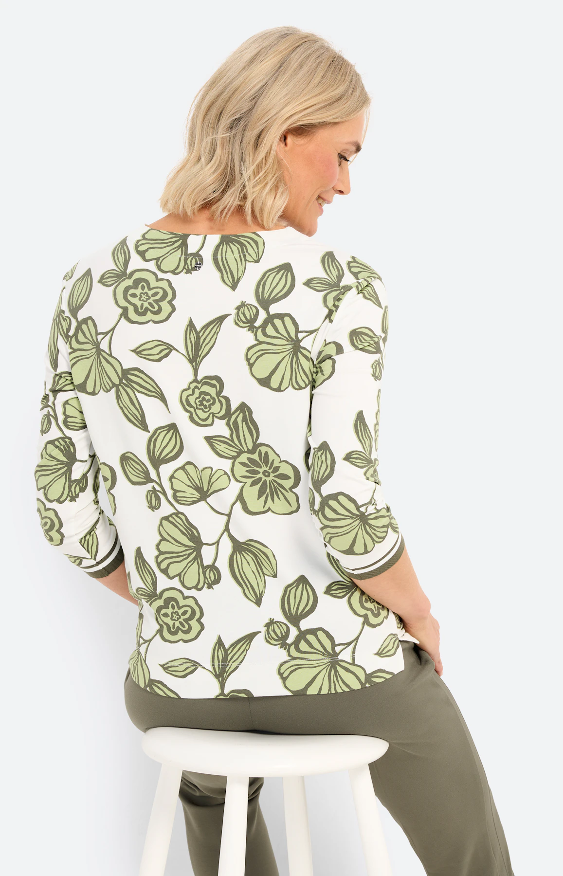 Shirt met bloemmotief, wit