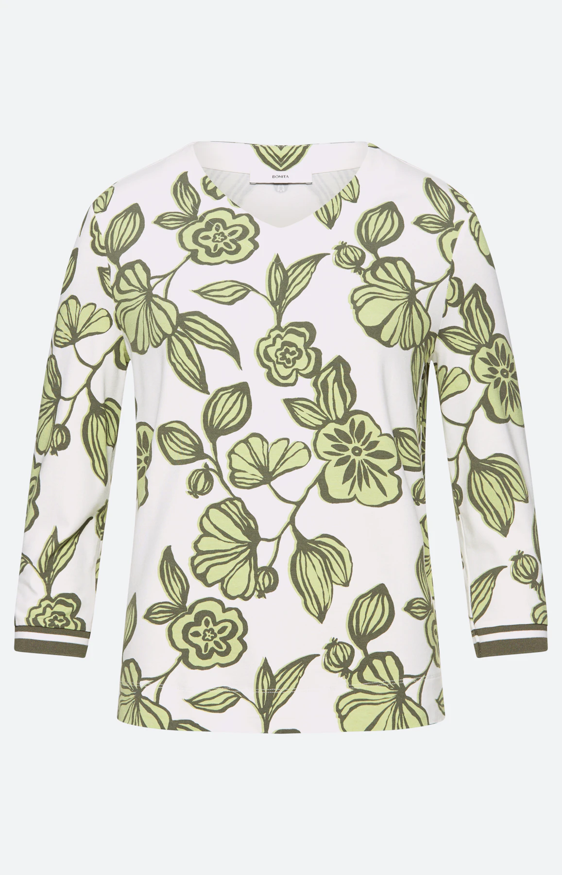 Shirt met bloemmotief, wit