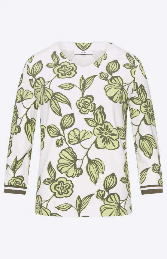 Shirt mit Blumenmuster, weiß