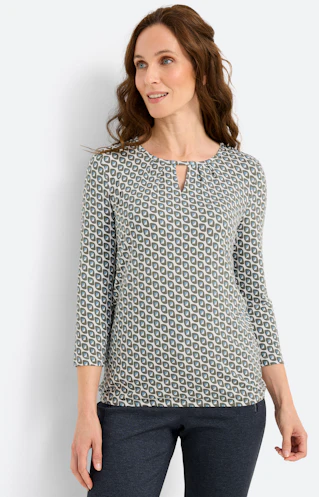 Shirt met grafisch motief, kaki