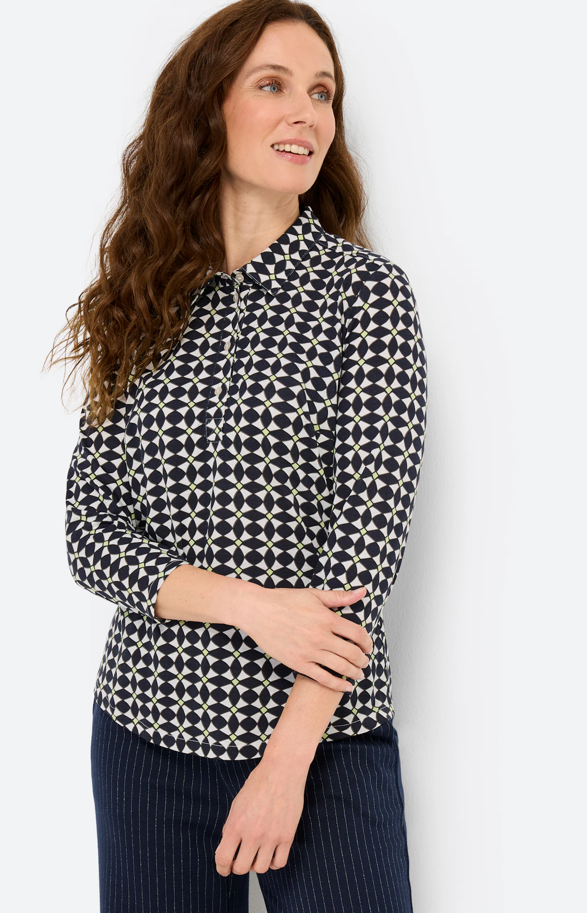 Shirt mit Umlegekragen, navy