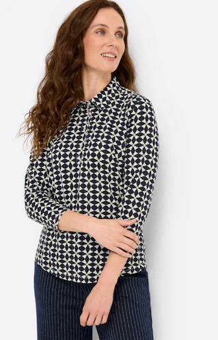 Shirt met een platte kraag, navy