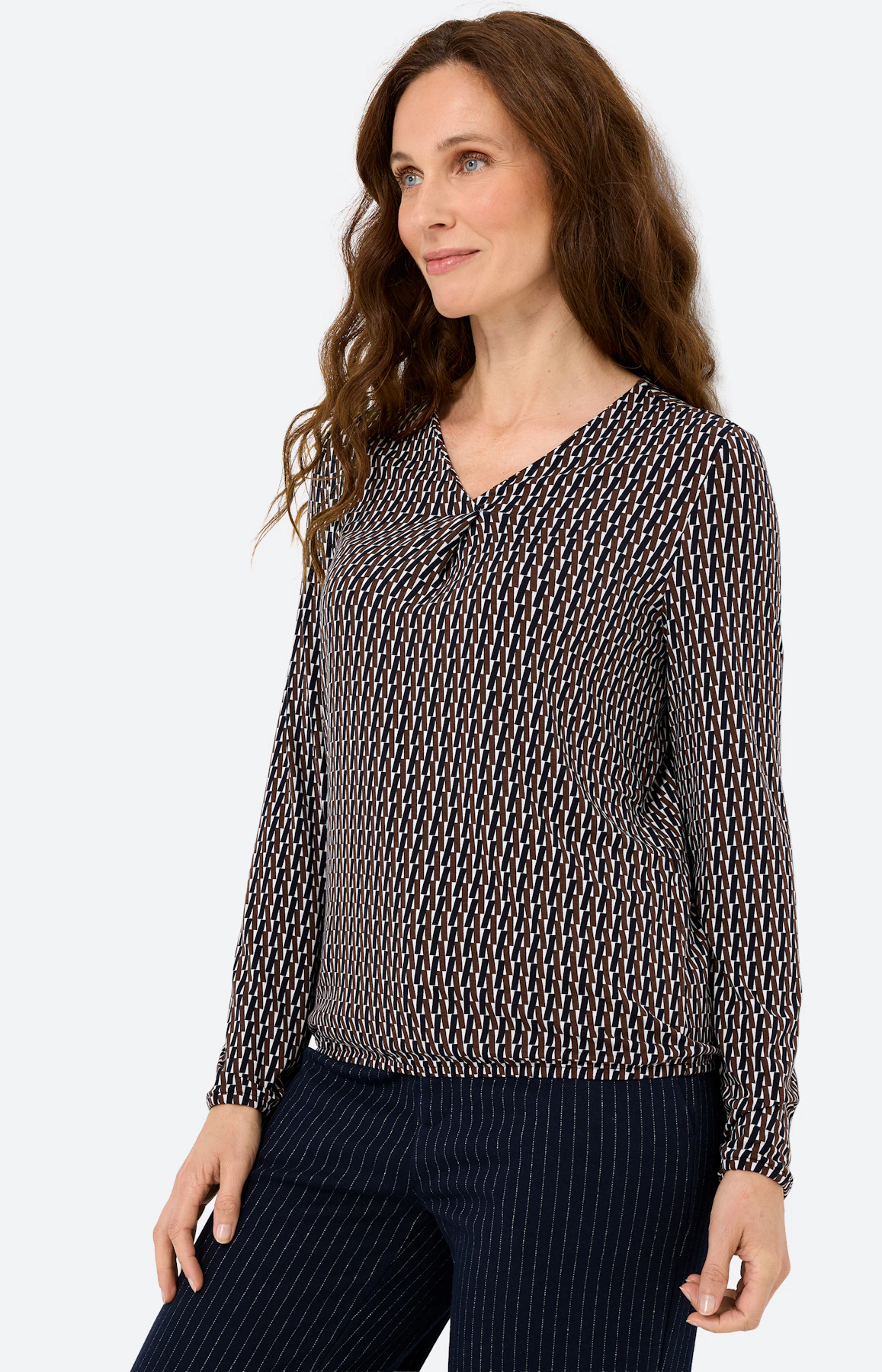 Shirt met grafisch motief, donkerbruin