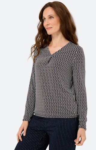 Shirt met grafisch motief, donkerbruin