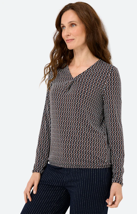 Shirt met grafisch motief, donkerbruin