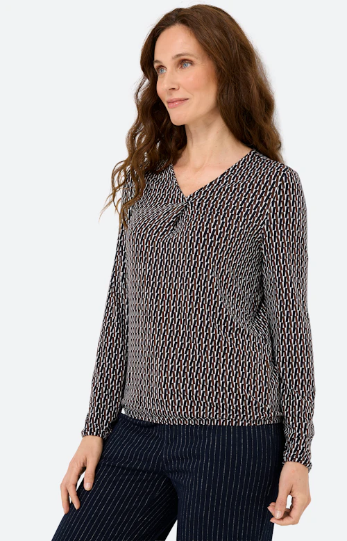 Shirt met grafisch motief, donkerbruin