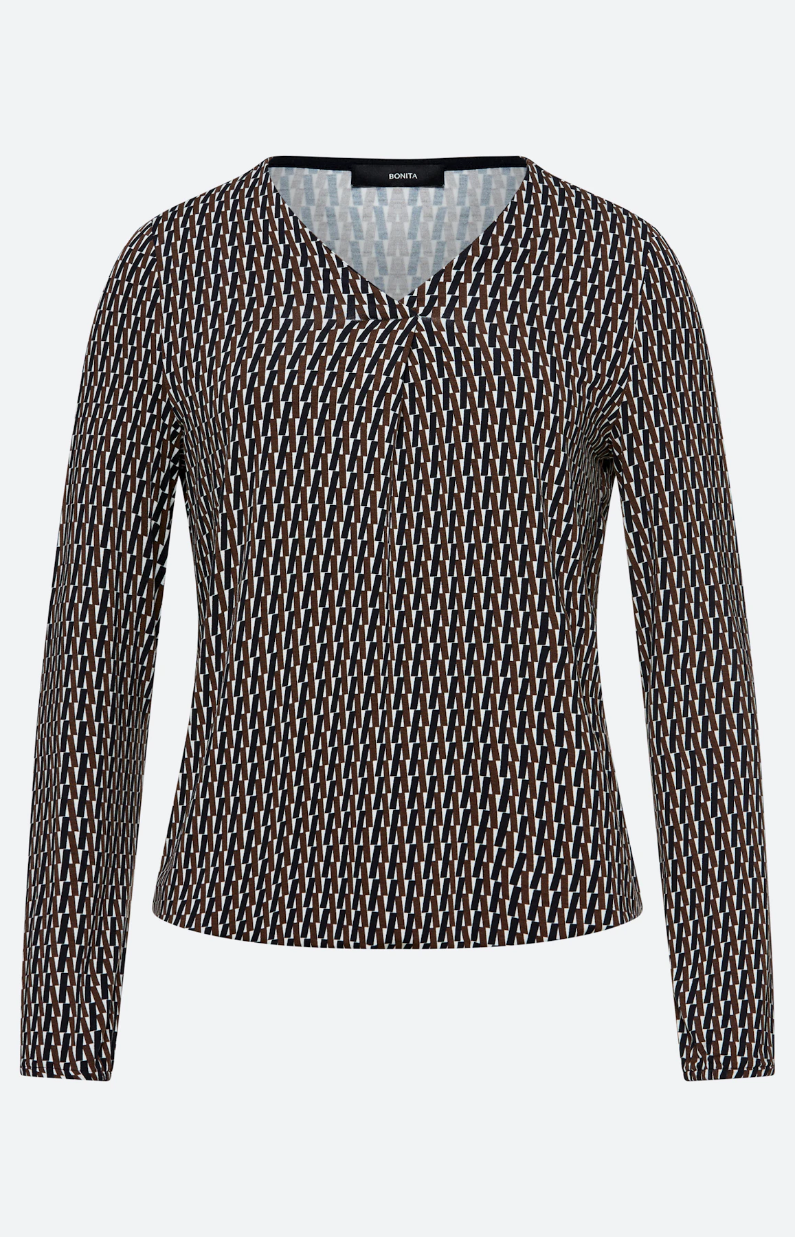 Shirt met grafisch motief, donkerbruin