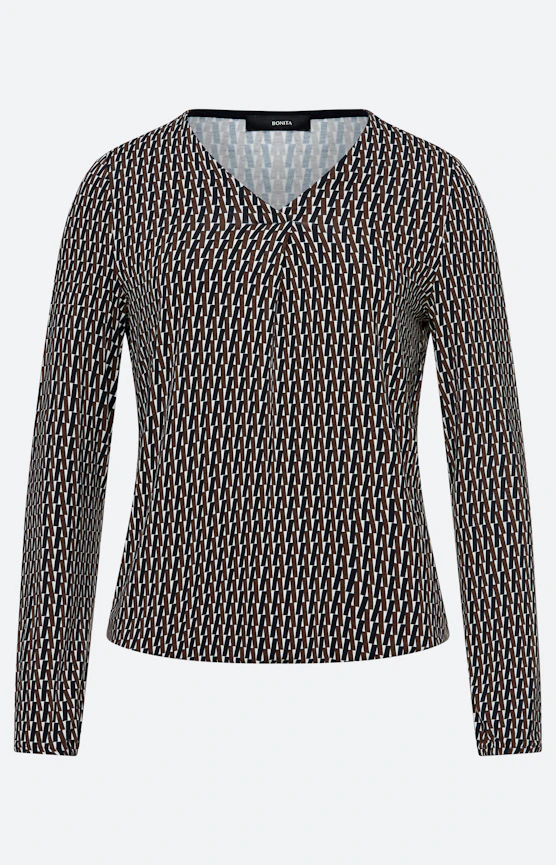 Shirt met grafisch motief, donkerbruin