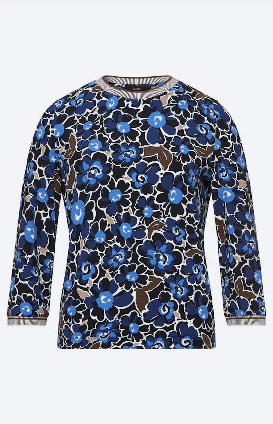 Shirt met ribboorden, navy