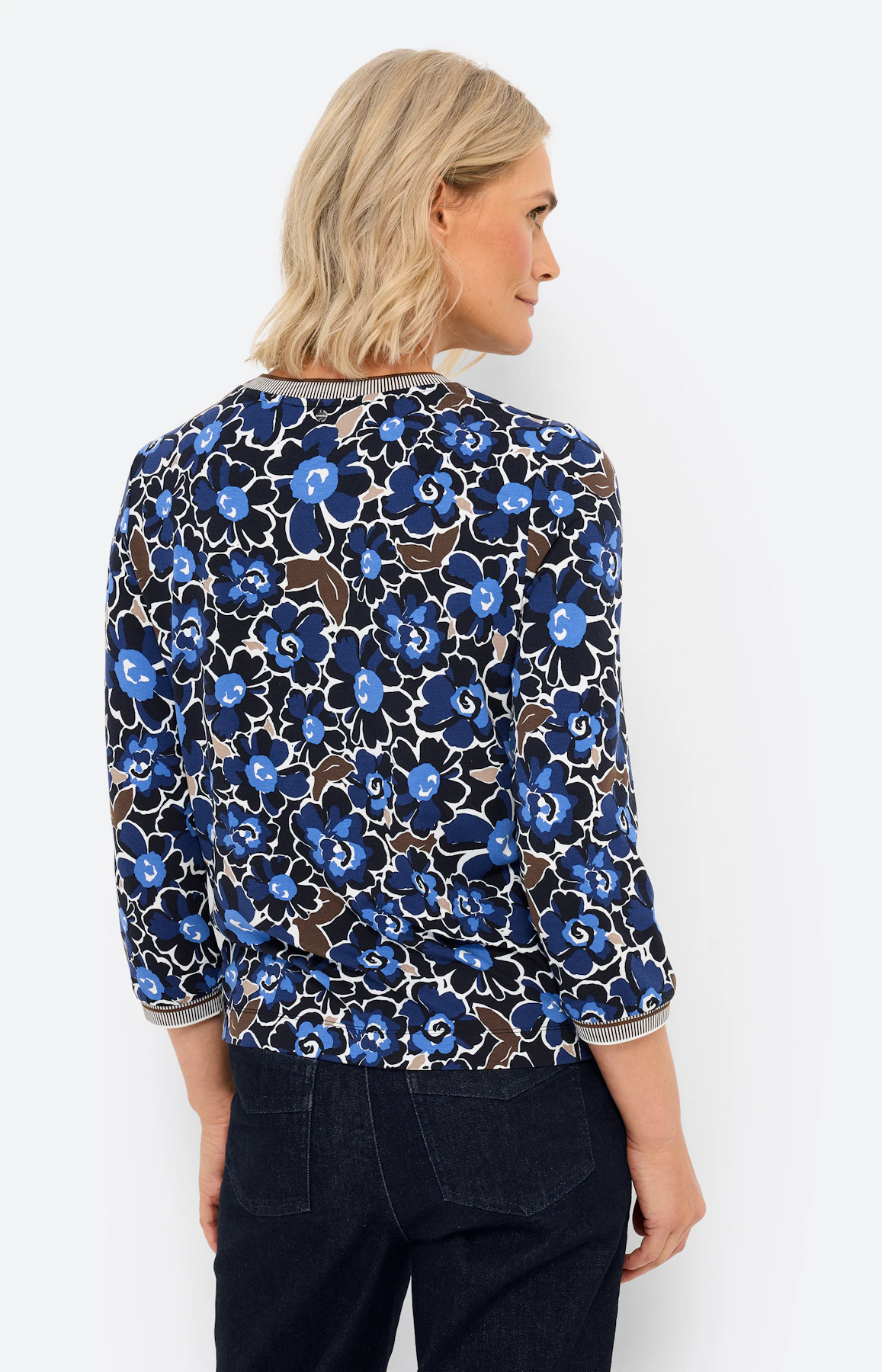 Shirt met ribboorden, navy