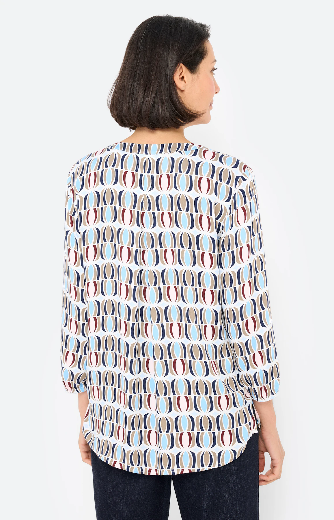 Blouse met print all-over, greige