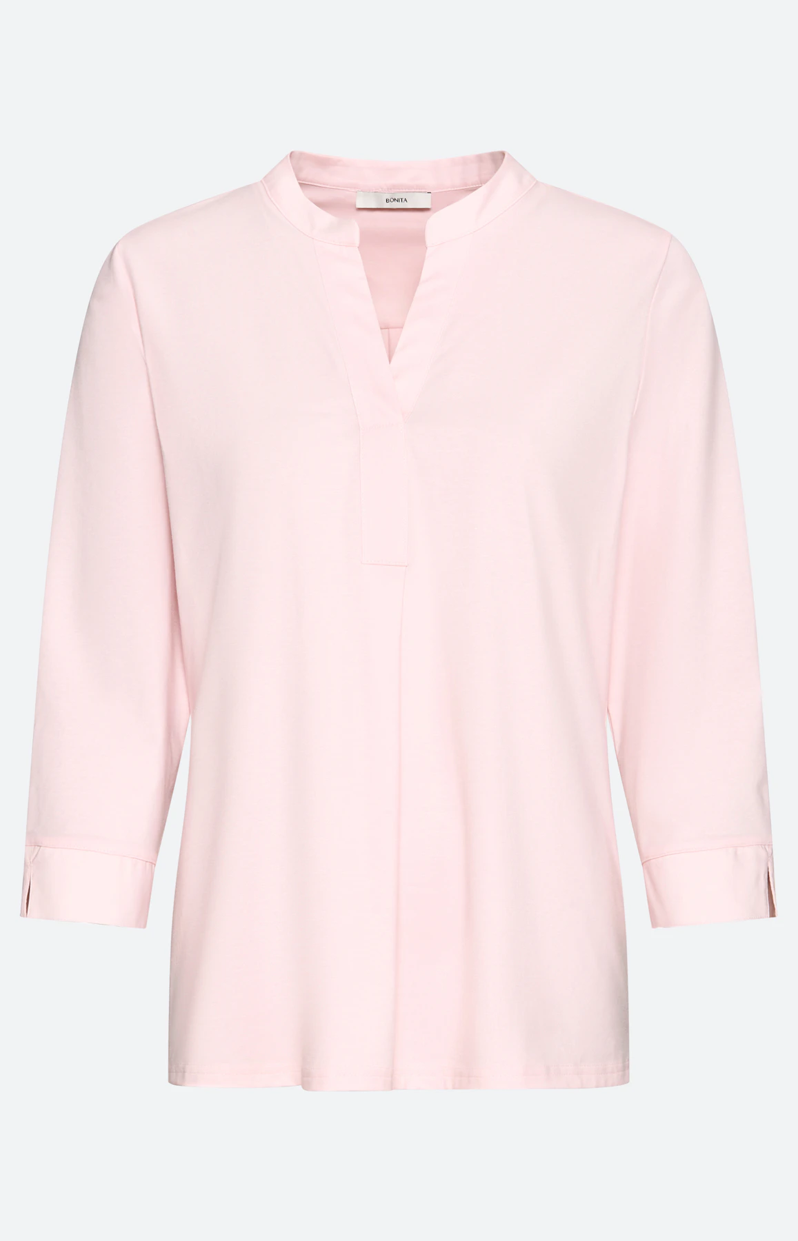Blouse in een materialenmix, lichtroze