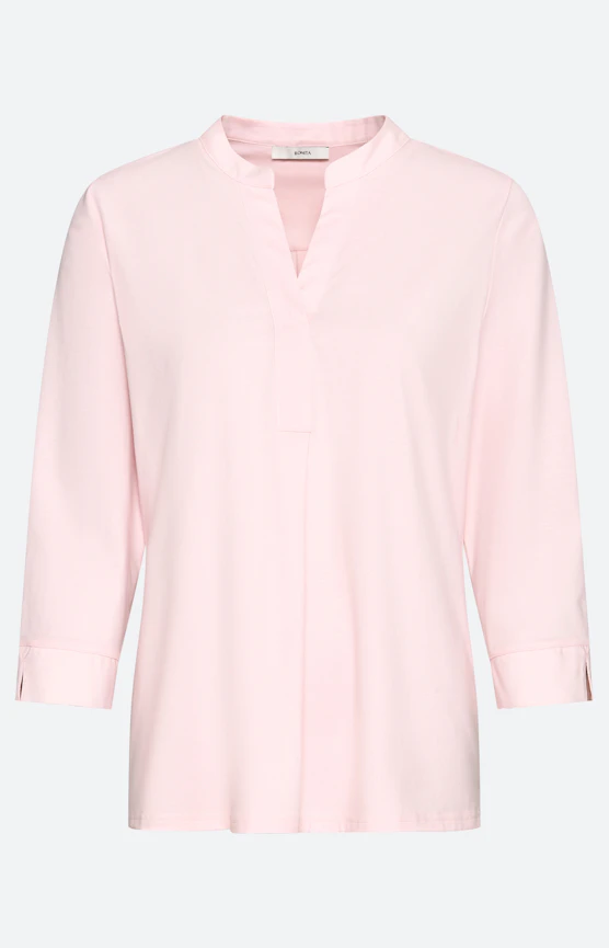 Blouse in een materialenmix, lichtroze