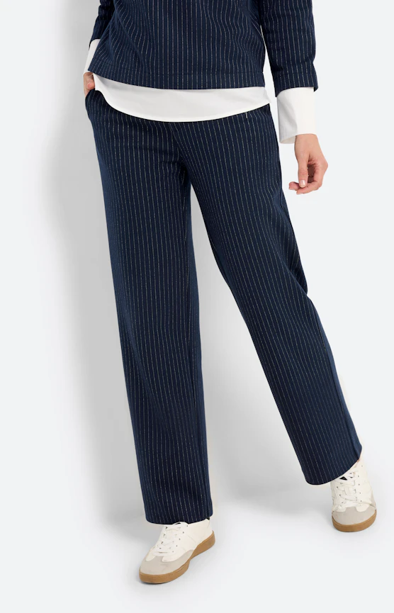 Marlenehose mit Streifen 30Inch, navy