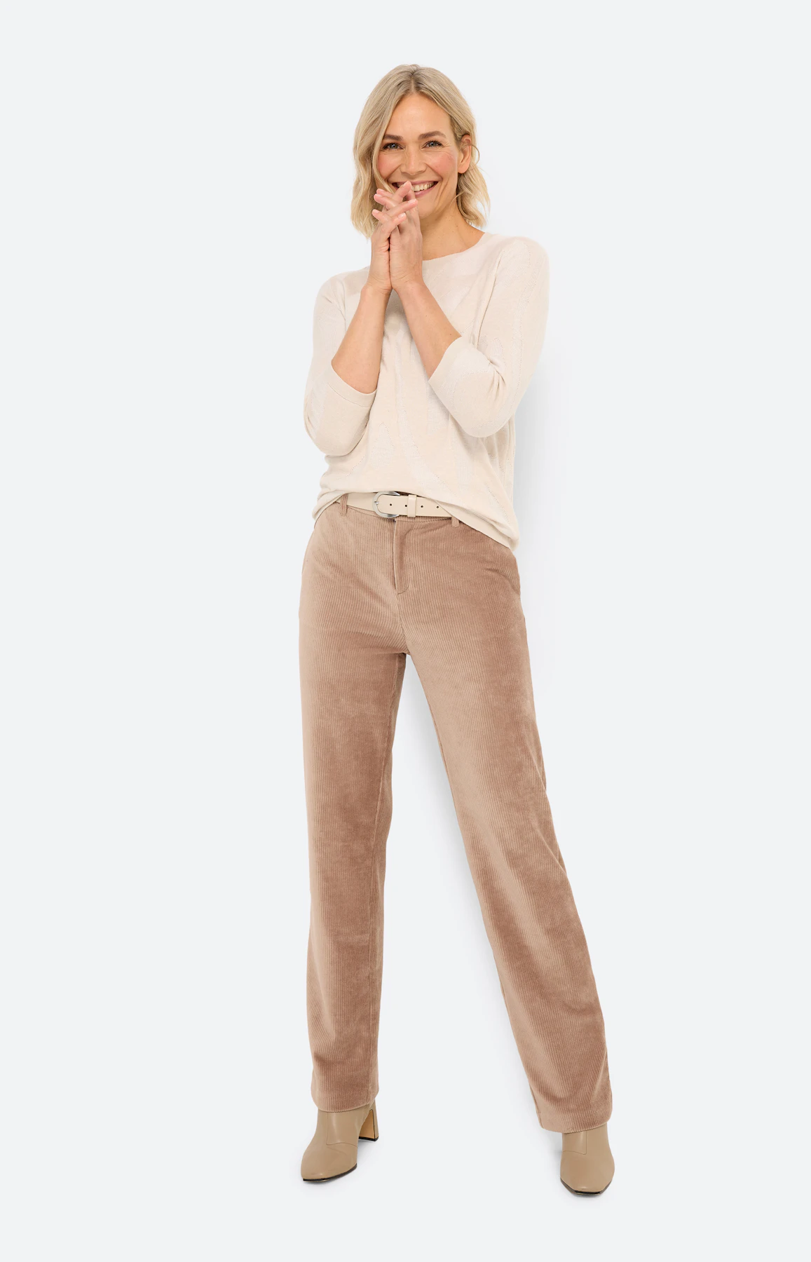 Trui met dessinering, beige