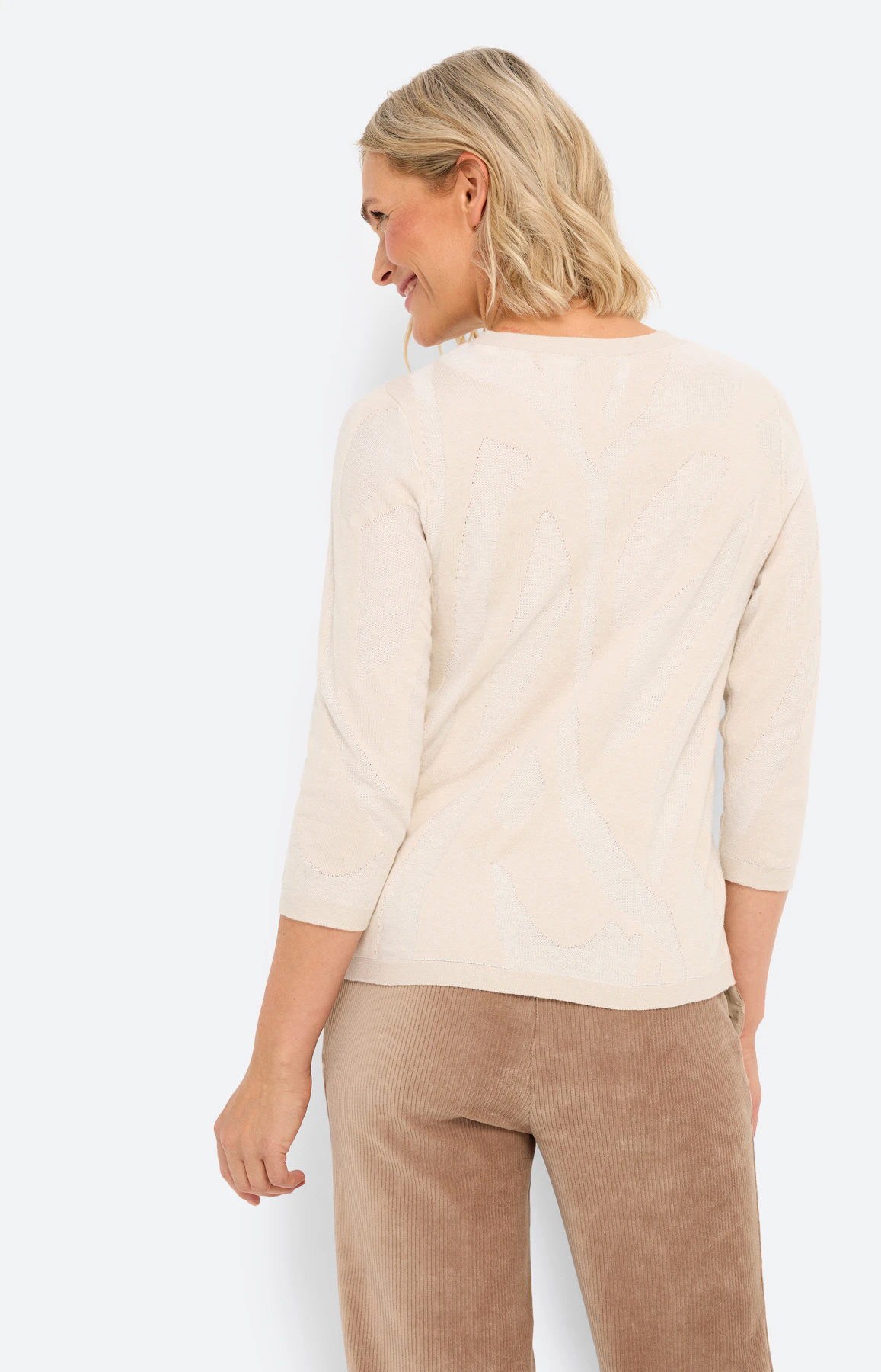 Trui met dessinering, beige