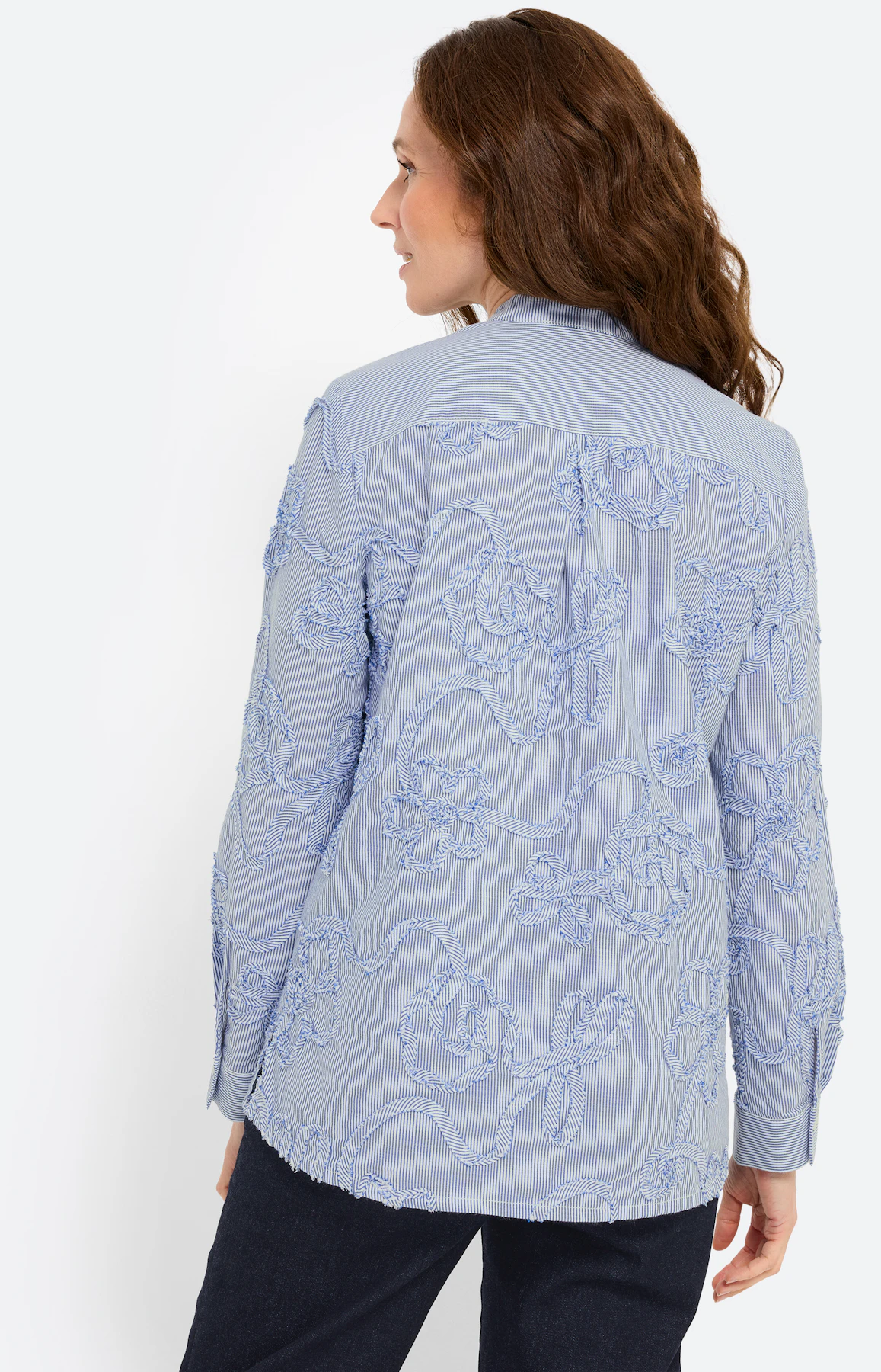 Blouse met applicatie, blauw