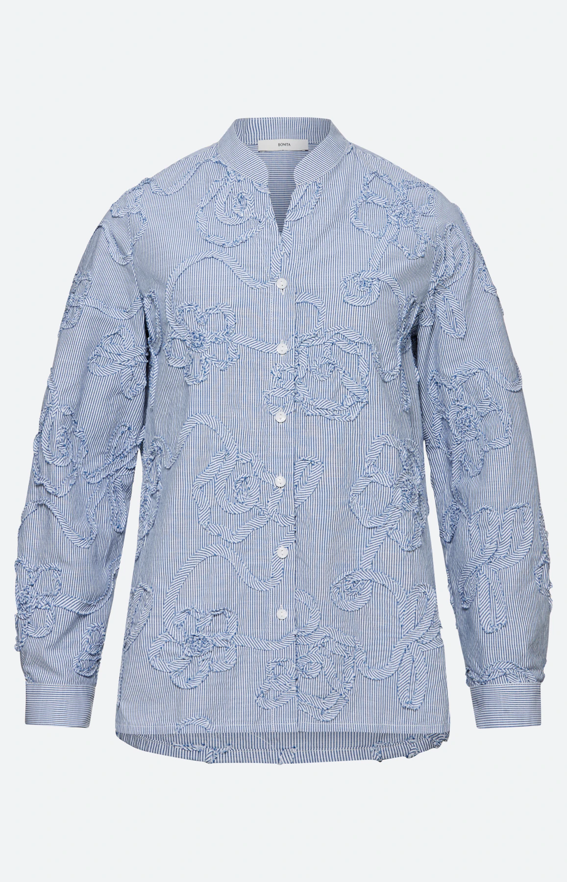 Blouse met applicatie, blauw