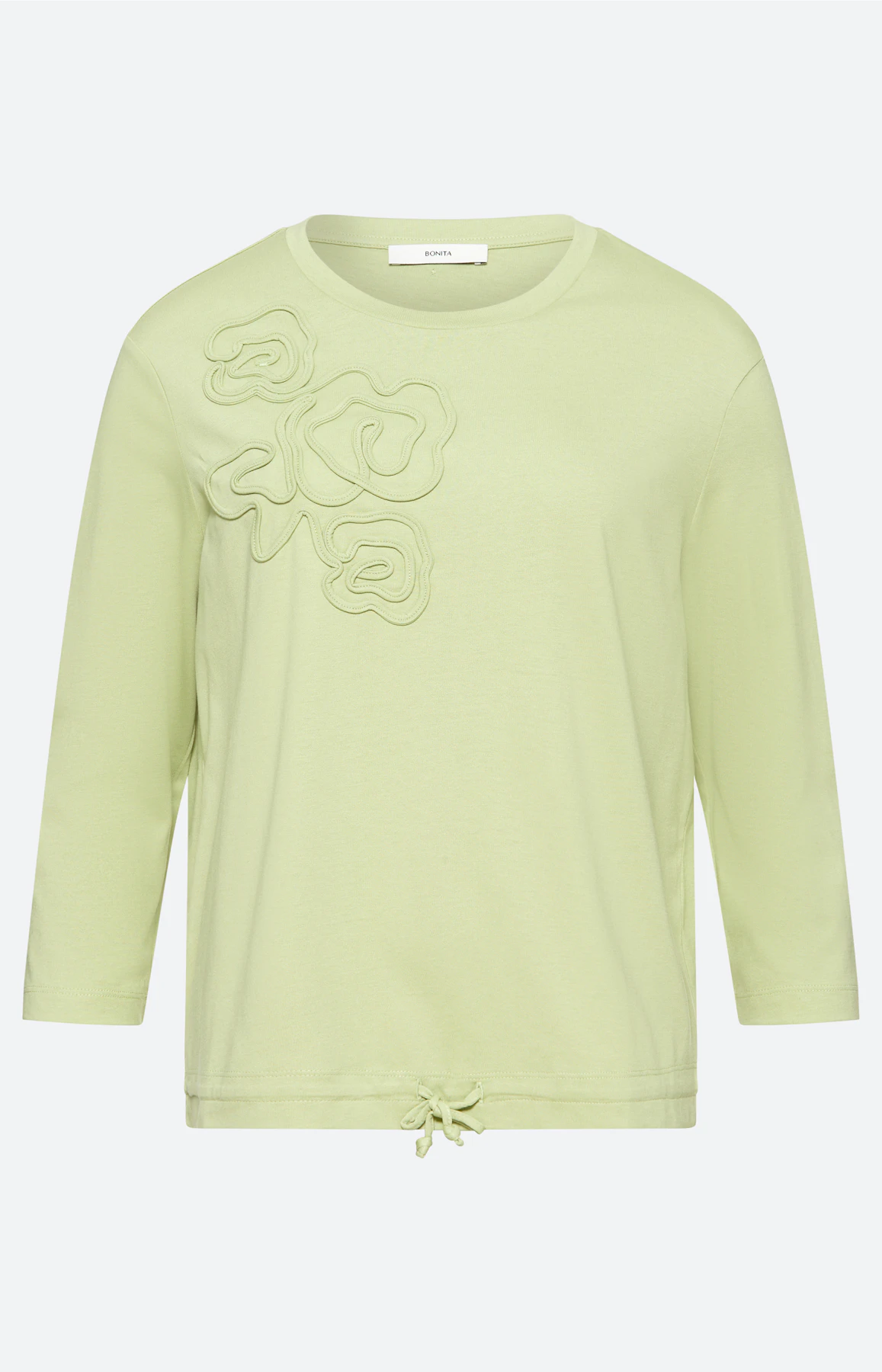Shirt met bloemetjesborduursel, pistache