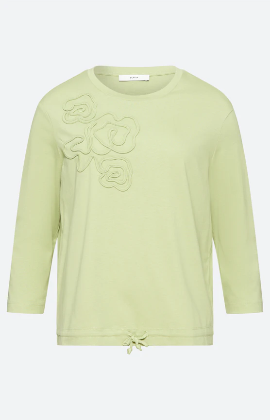 Shirt mit floraler Stickerei, pistazie