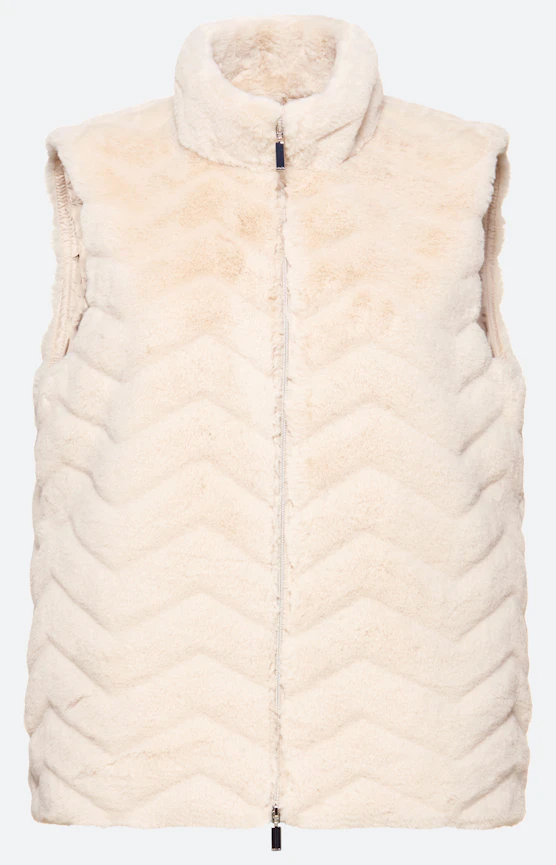 Weste in Felloptik, beige