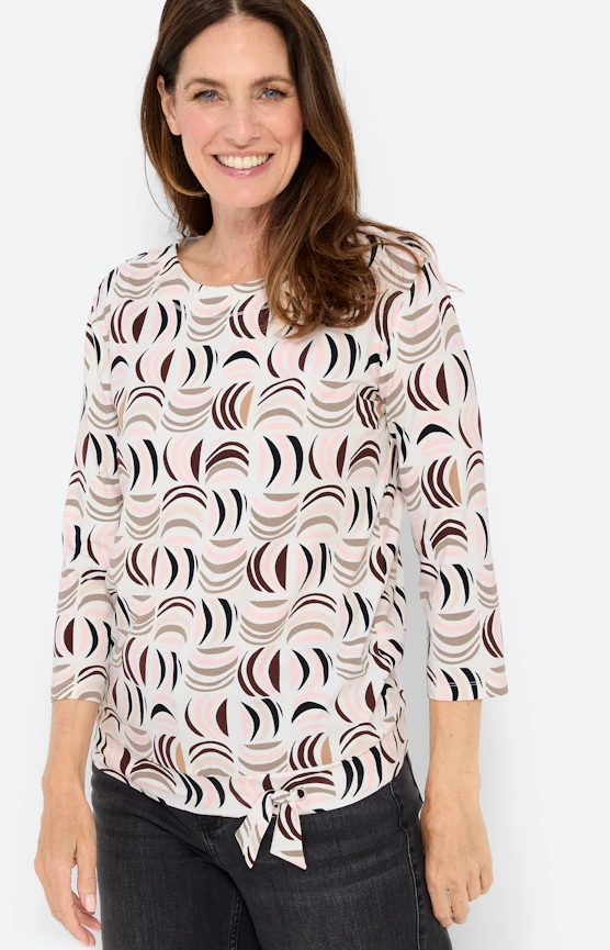 Shirt mit geometrischem Muster, weiß