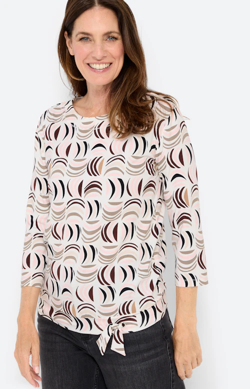 Shirt met een geometrisch motief, wit