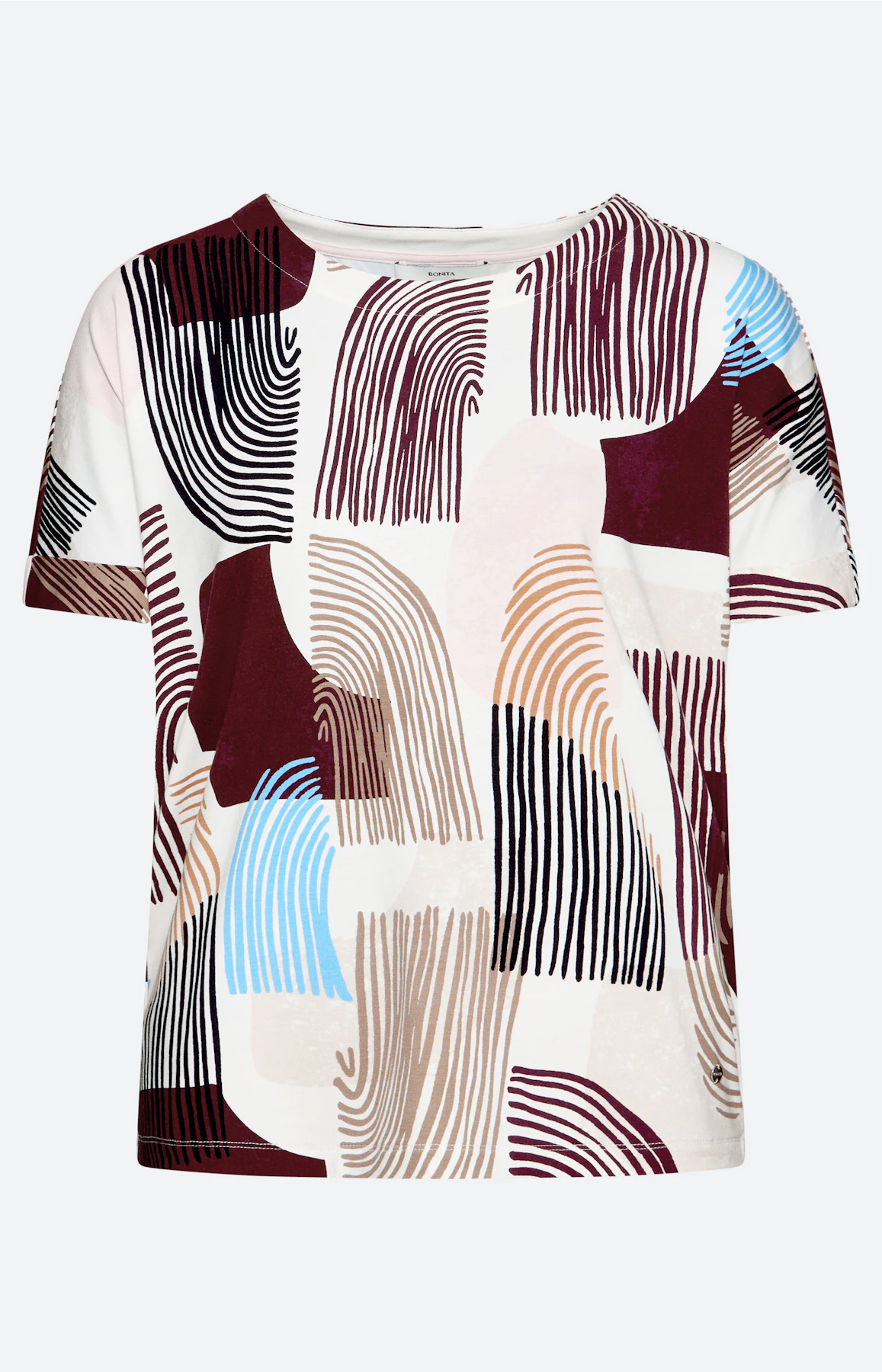 T-shirt met all-over-print, bordeaux