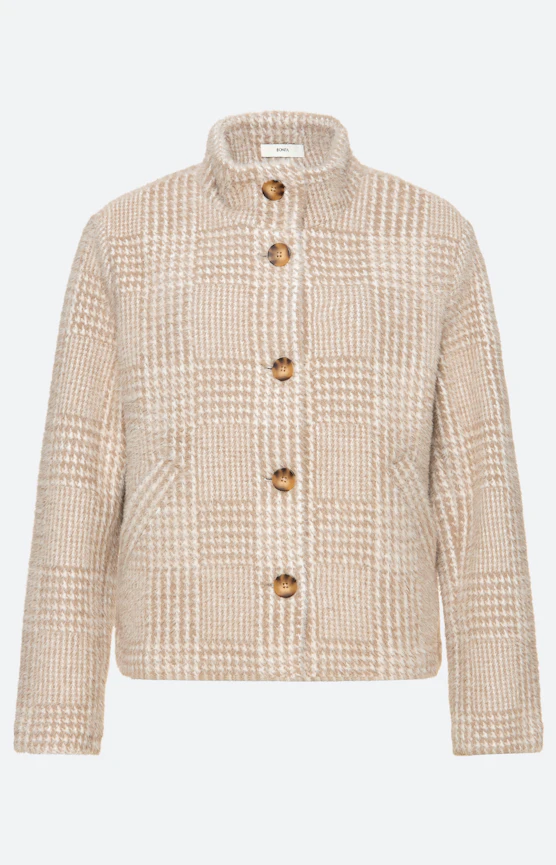 Jacke mit Glencheck-Muster, beige