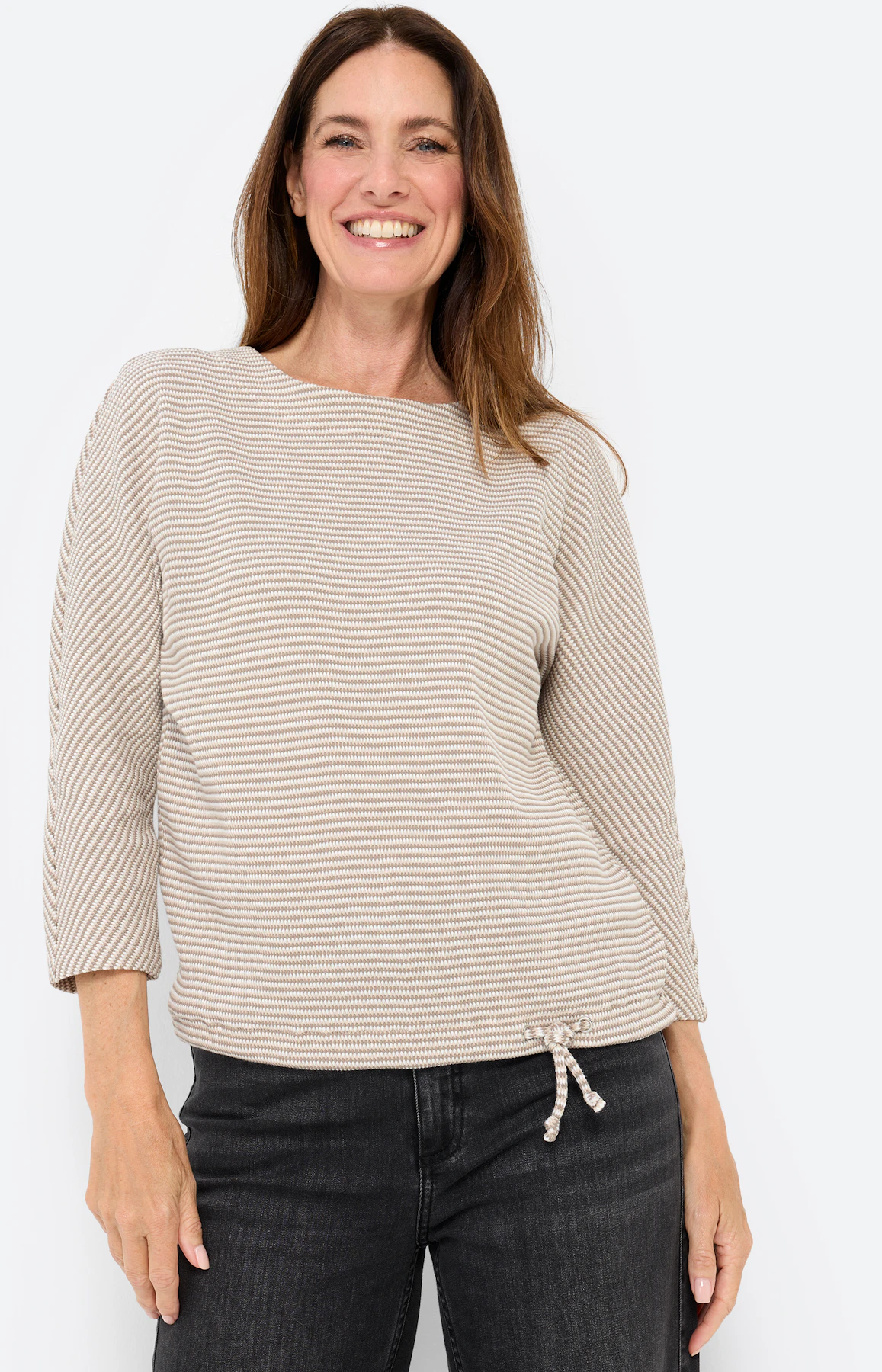 Shirt met structuur, greige