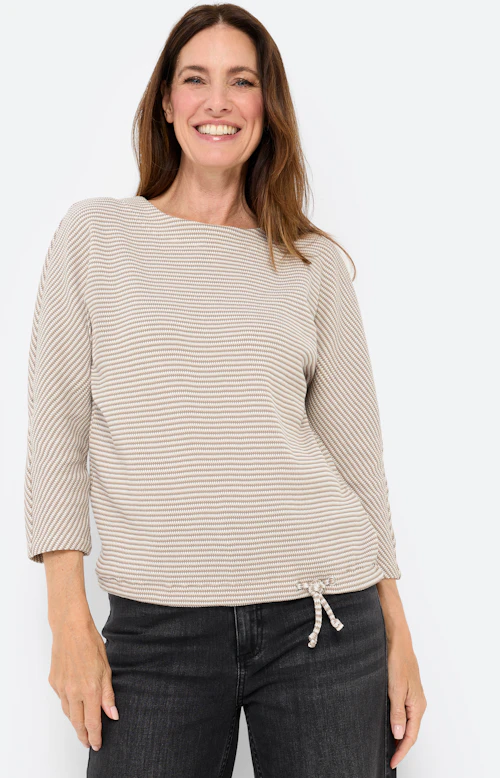 Shirt met structuur, greige