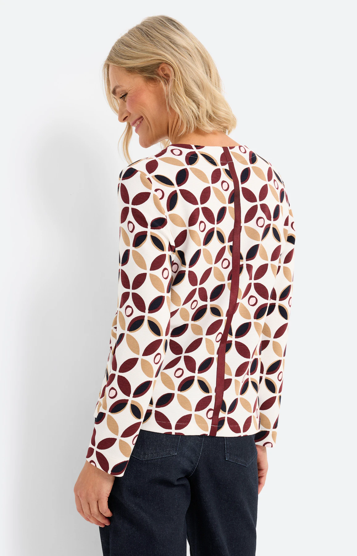 Sweatshirt met print all-over, bordeaux