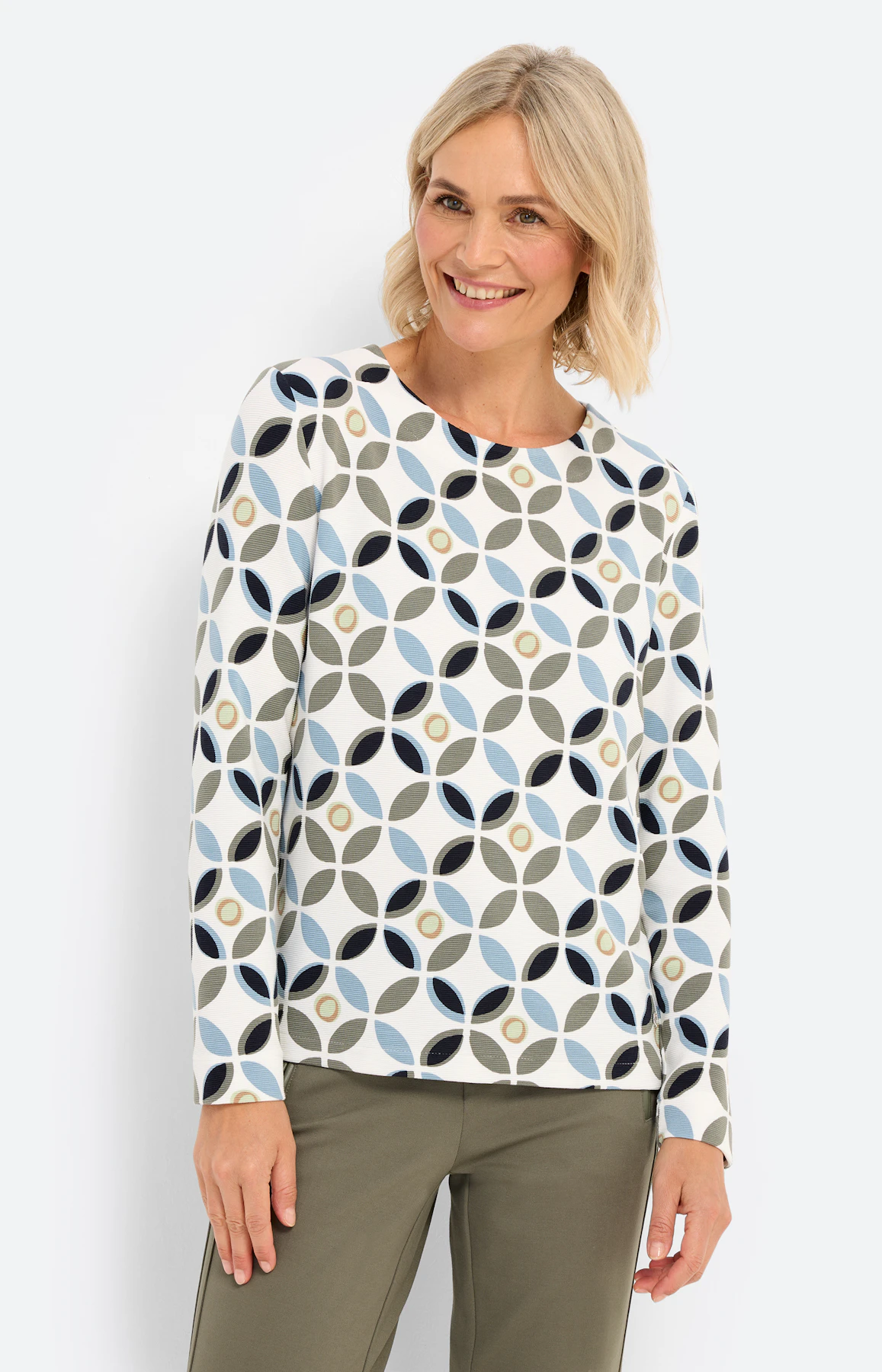 Sweatshirt met print all-over, kaki