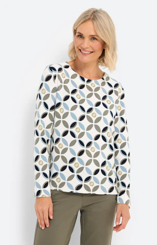 Sweatshirt met print all-over, kaki