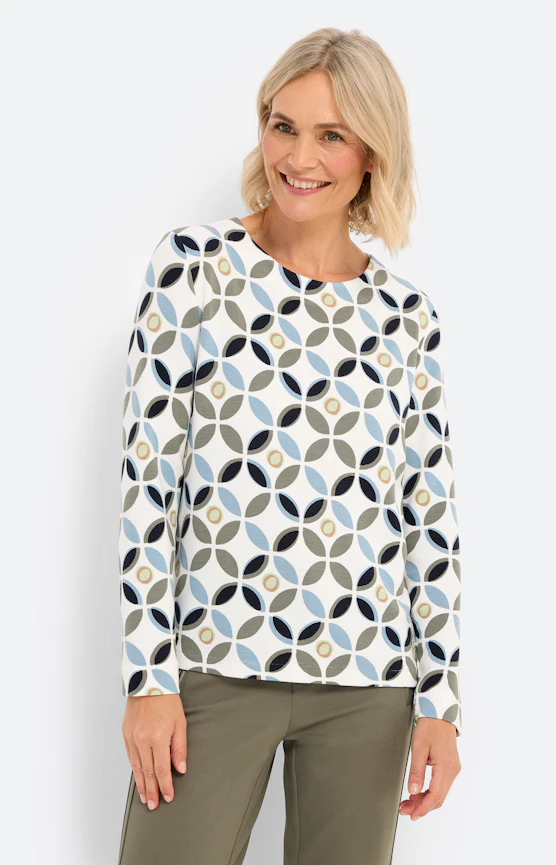 Sweatshirt mit All Over-Print, khaki