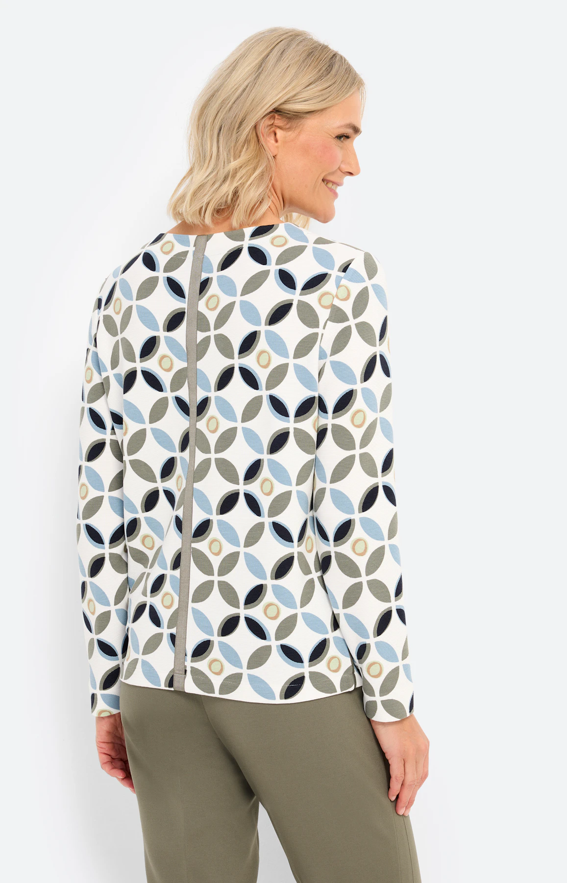 Sweatshirt met print all-over, kaki