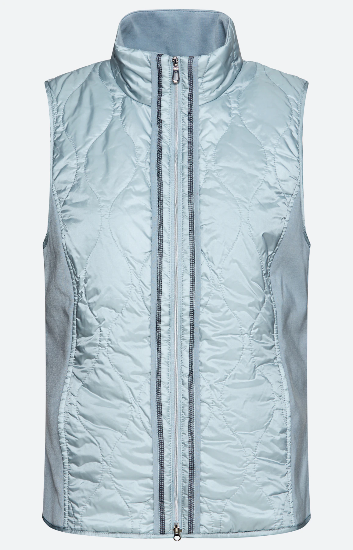 Bodywarmer met stiksels, middenblauw