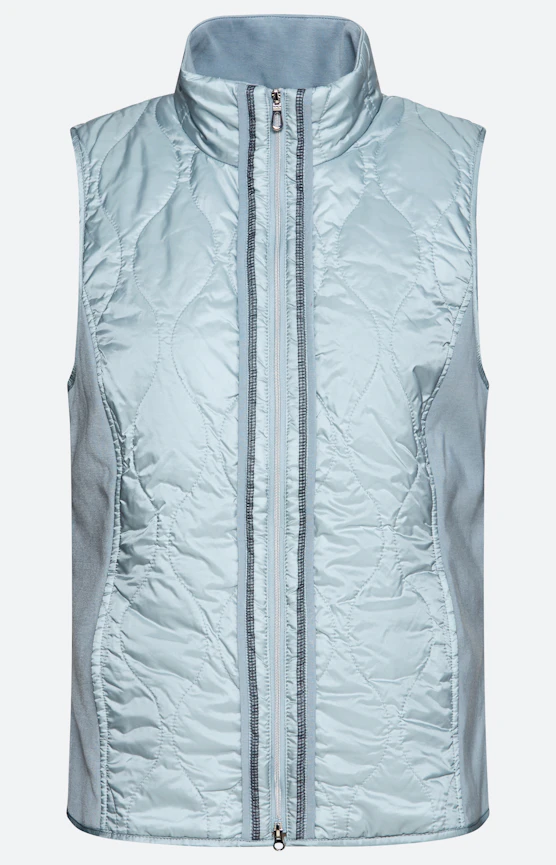 Bodywarmer met stiksels, middenblauw