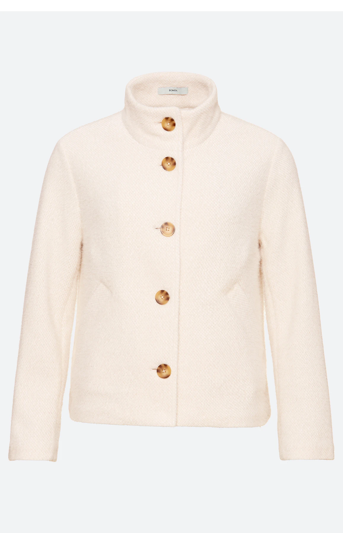 Jas met opstaande kraag, beige