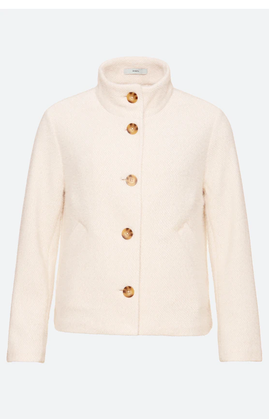 Jas met opstaande kraag, beige