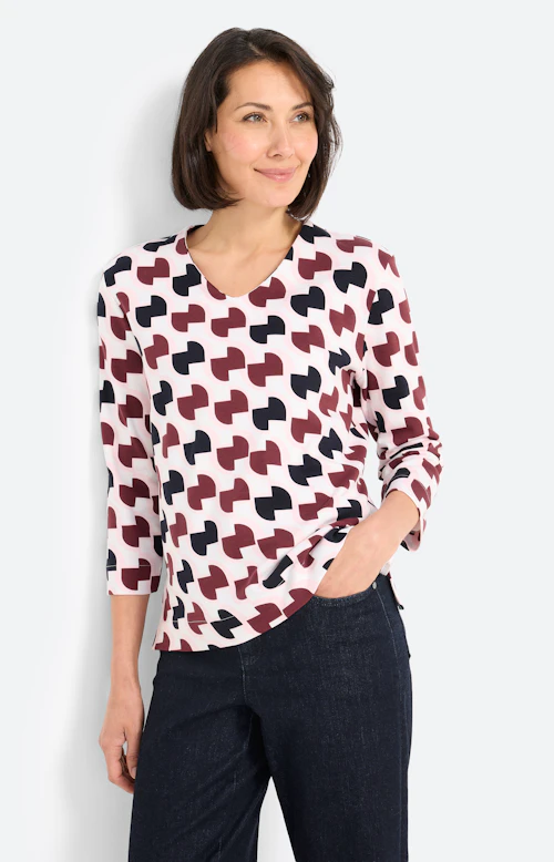 Sweatshirt met print all-over, bordeaux